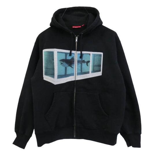 Supreme シュプリーム 25SS x Damien Hirst Zip Up Hooded Sweatshirt ダミアン ハースト ジップアップ フーデッド スウェットシャツ フーディー パーカー ブラック系 M【中古】