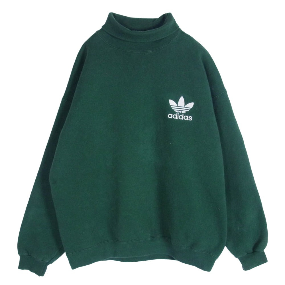 adidas アディダス 90s USA製 タートルネック スウェット トレーナー グリーン系 M【中古】