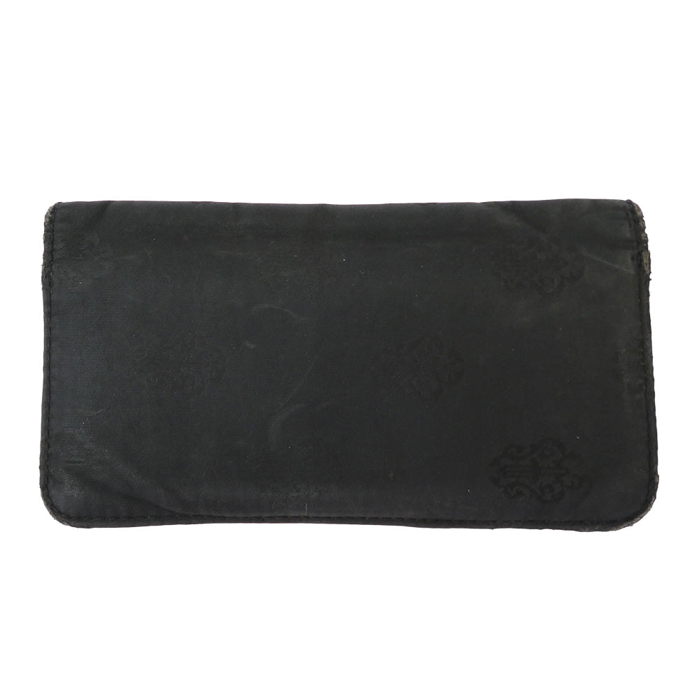 CHROME HEARTS クロムハーツ（原本無） スクロールラベル ナイロンウォレット 札入れ 長財布 ブラック系 シルバー系【中古】