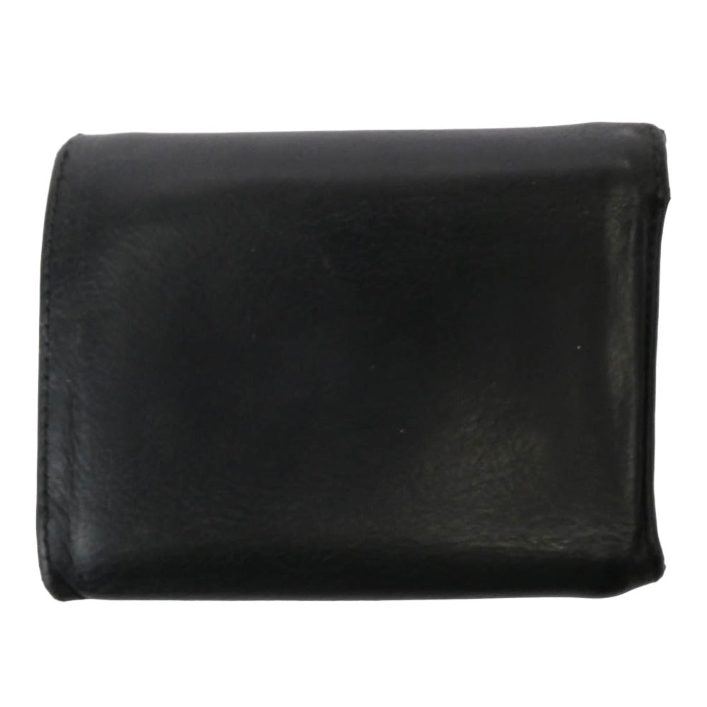 CHROME HEARTS クロムハーツ（原本有） 3FOLD クロスボールボタン 3フォールド レザーウォレット 三つ折り財布 ブラック系【中古】