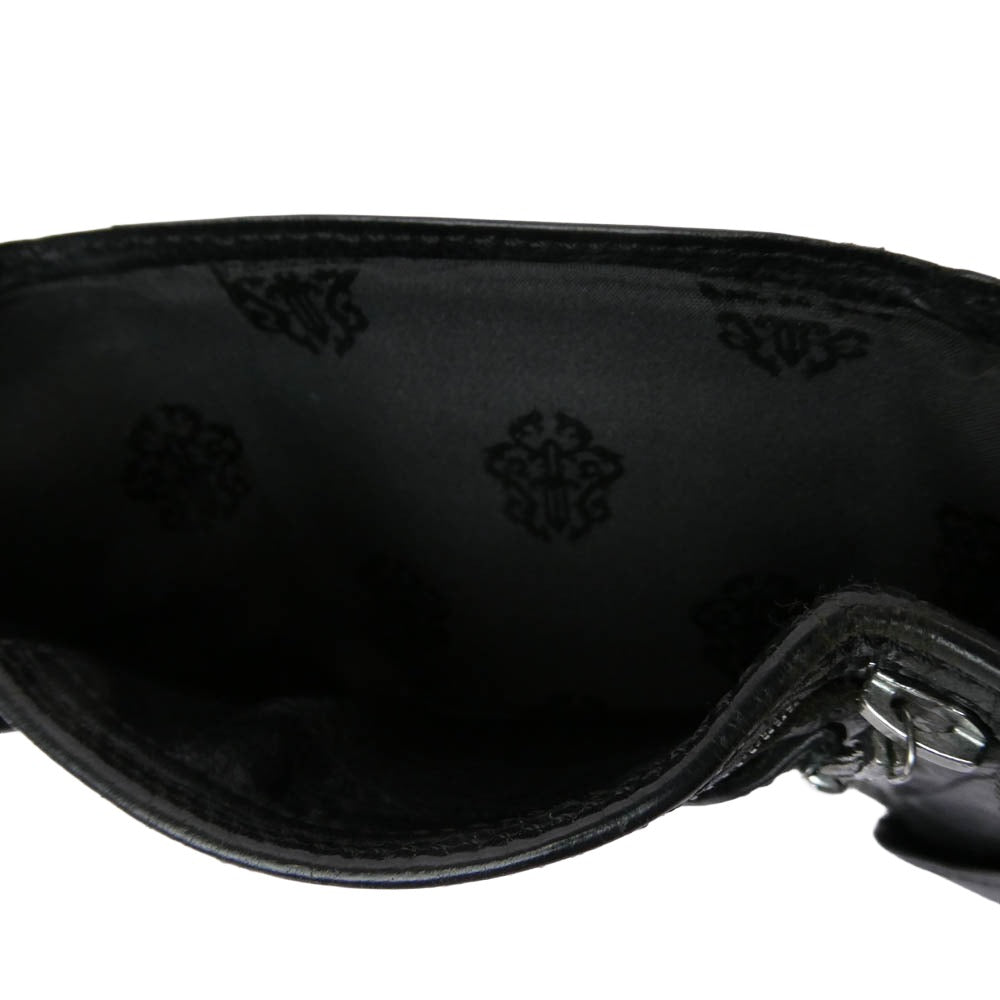 CHROME HEARTS クロムハーツ（原本有） 3FOLD クロスボールボタン 3フォールド レザーウォレット 三つ折り財布 ブラック系【中古】