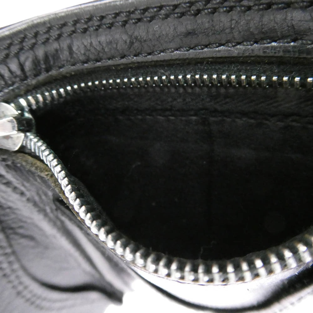 CHROME HEARTS クロムハーツ（原本有） 3FOLD クロスボールボタン 3フォールド レザーウォレット 三つ折り財布 ブラック系【中古】