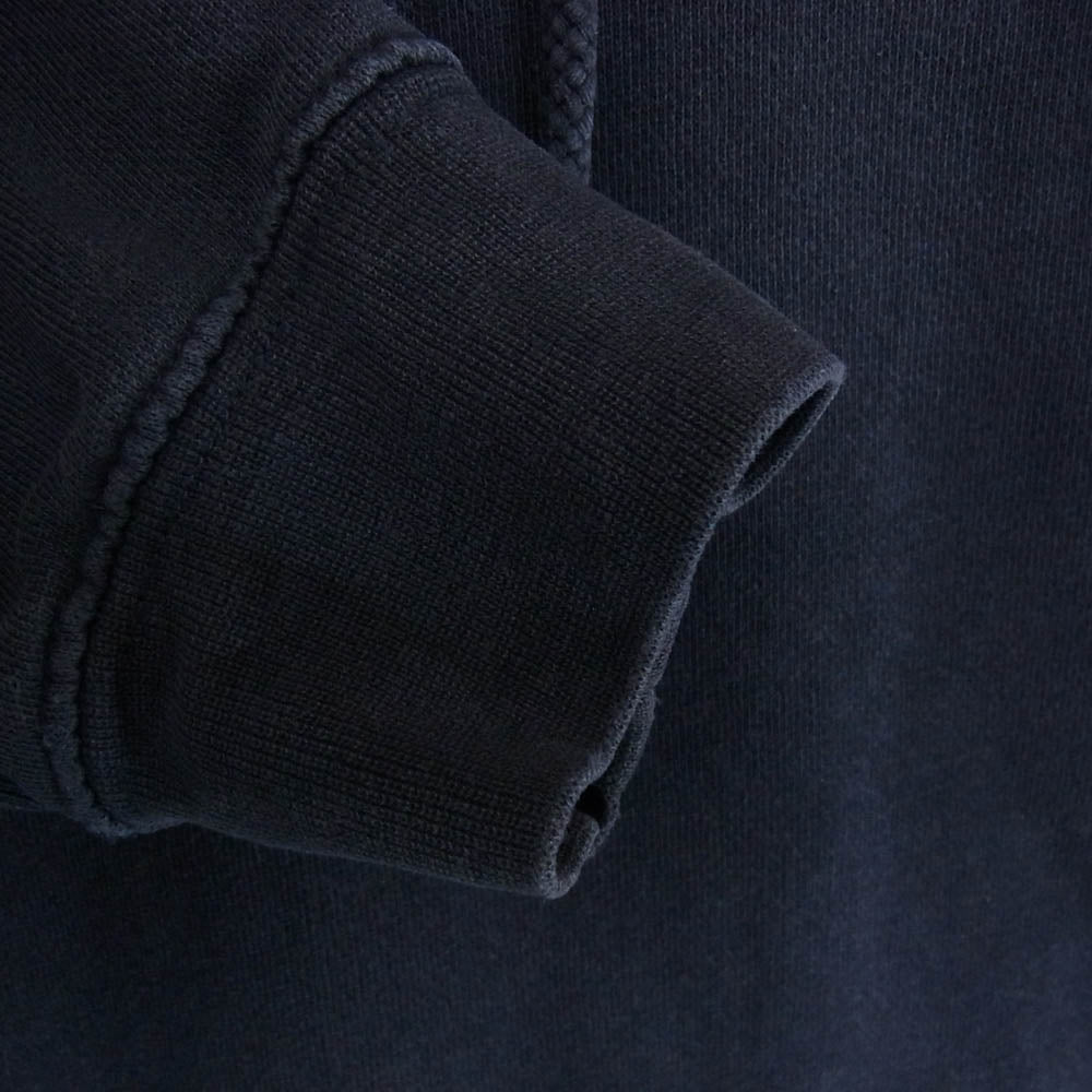 STUSSY ステューシー ロゴ プリント スウェット プルオーバー パーカー ネイビー系 L【中古】