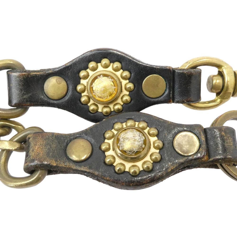 CALEE キャリー WALLET CHAIN スタッズ付き ウォレット チェーン ゴールド系 ブラック系【中古】