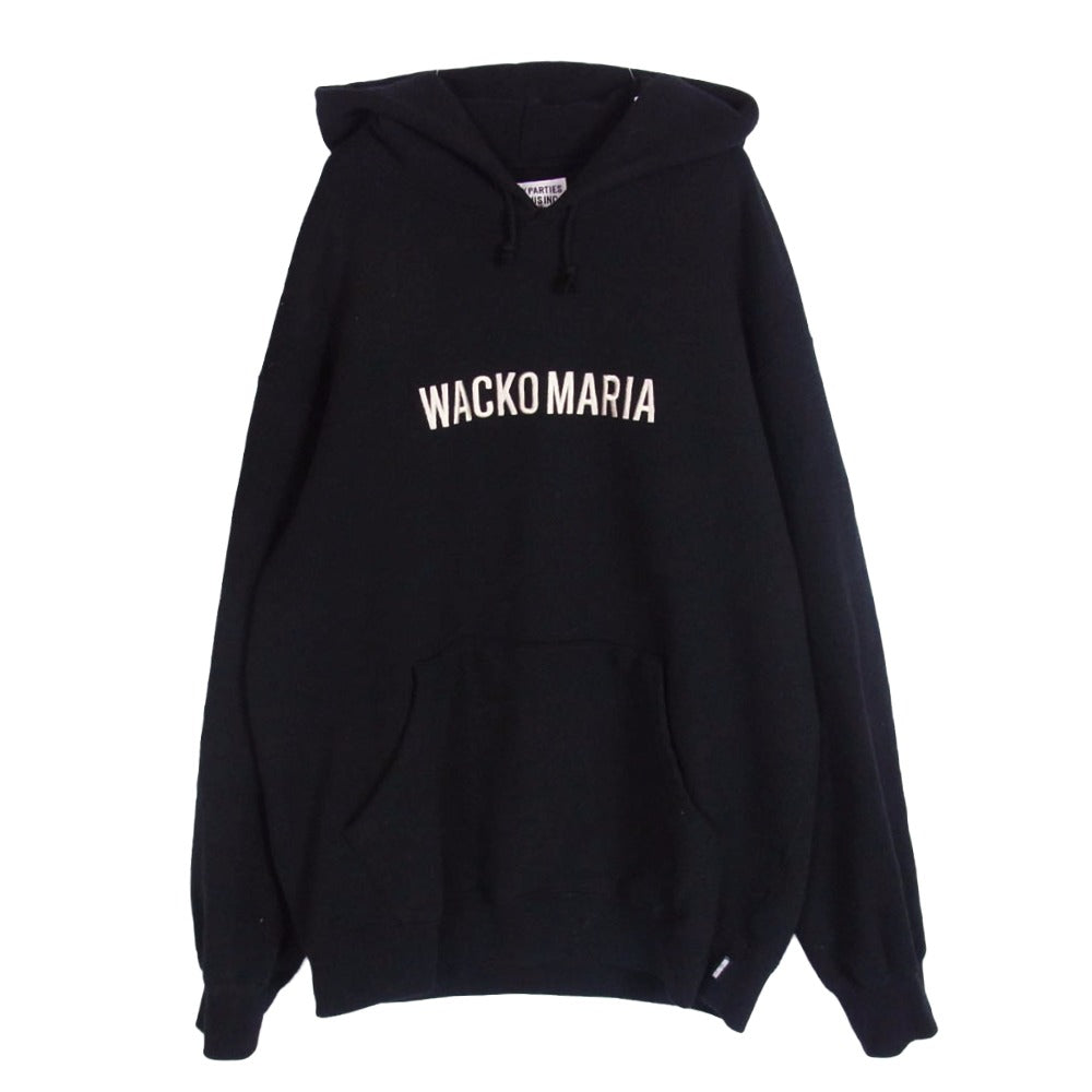 WACKO MARIA ワコマリア MIDDLE WEIGHT PULLOVER HOODED SWEAT SHIRT ロゴパーカー ブラック系 L【中古】
