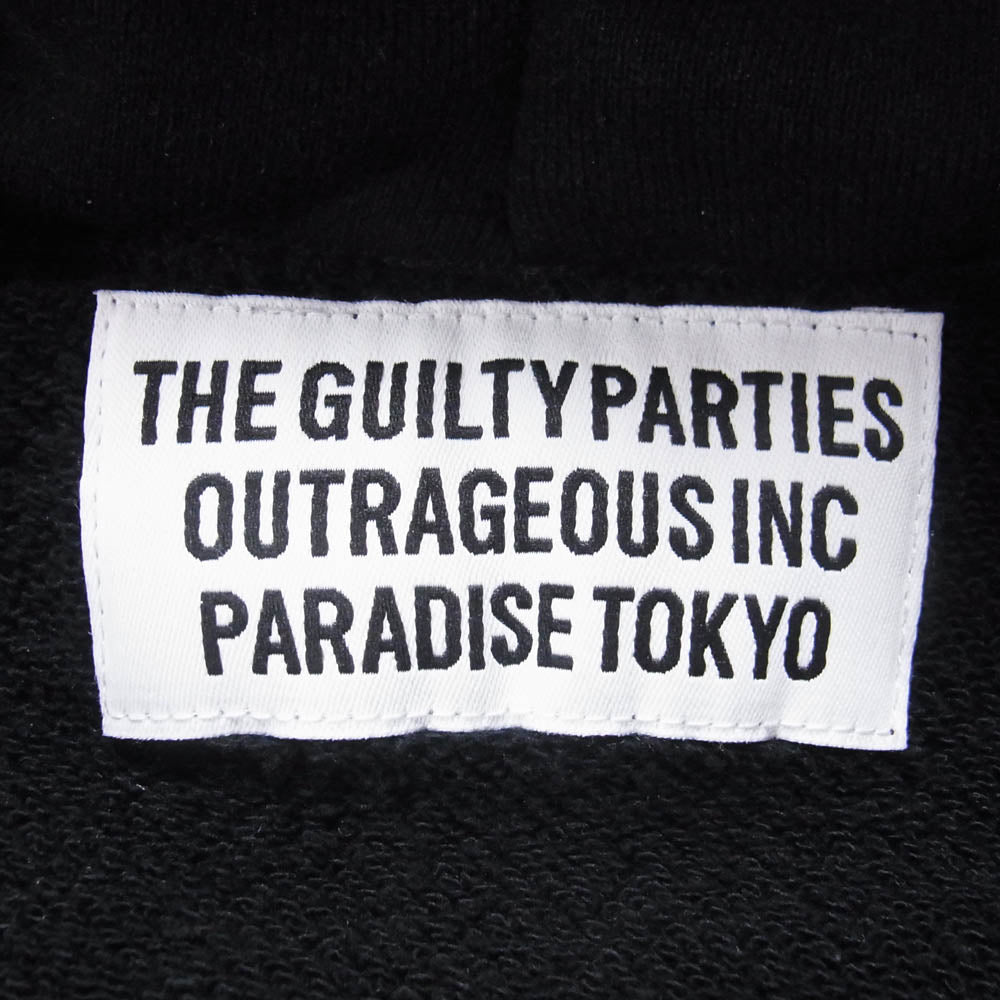 WACKO MARIA ワコマリア MIDDLE WEIGHT PULLOVER HOODED SWEAT SHIRT ロゴパーカー ブラック系 L【中古】