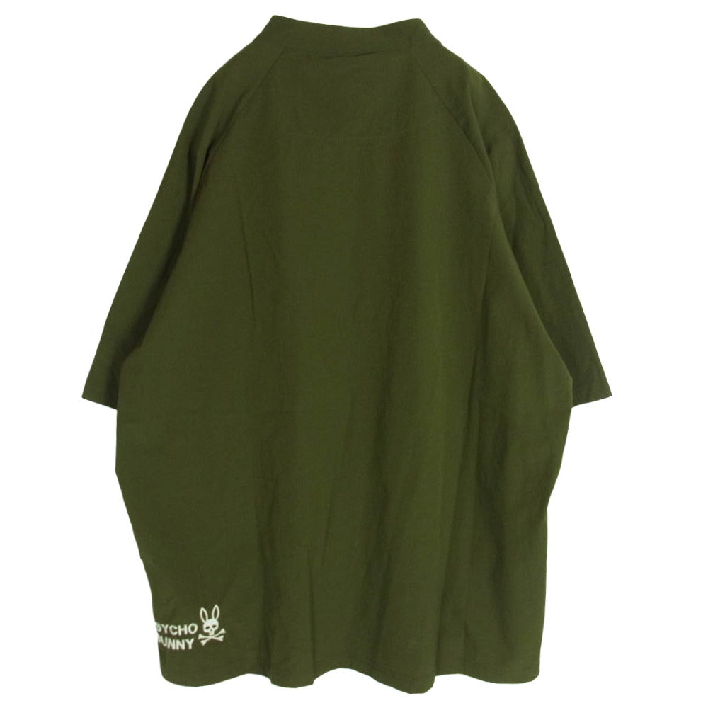 サイコバニー 151-552 ロゴプリント 半袖 モックネック Tシャツ モスグリーン系 XXL【中古】