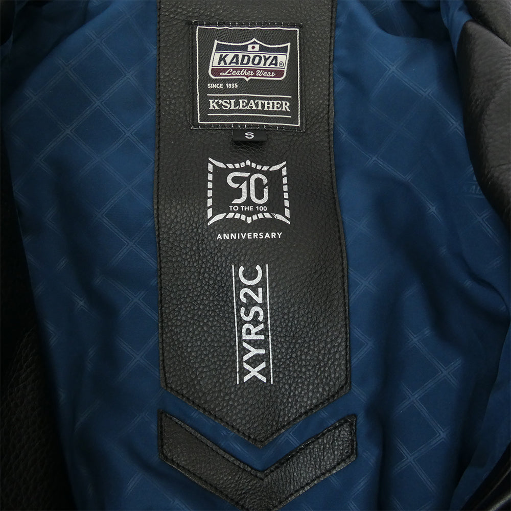 KADOYA カドヤ K'S LEATHER&K'S PRODUCT GERMAN DOUBLE-XC 90周年限定モデル ジャーマン ダブル ライダース ジャケット ブラック系 S【美品】【中古】