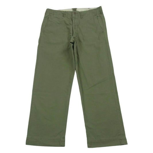 RRL ダブルアールエル U.S. STANDARD CHINO 13スター釦 ヴィンテージウォッシュ加工 スタンダード チノ パンツ グリーン系 W32【美品】【中古】