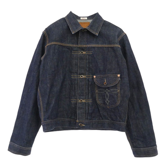 RRL ダブルアールエル LIMTED EDDITION USA製 COWBOY JACKET W/EMB 限定 カウボーイ デニム ネイティブ ロープ刺繍 ジャケット インディゴブルー系 M【美品】【中古】