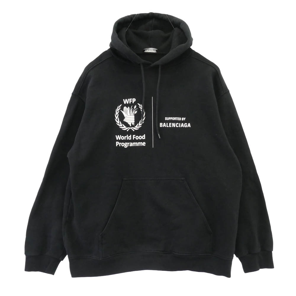 BALENCIAGA バレンシアガ 20AW 600583 THV63 WFP プリント プルオーバー パーカー フーディー ブラック系 M【中古】