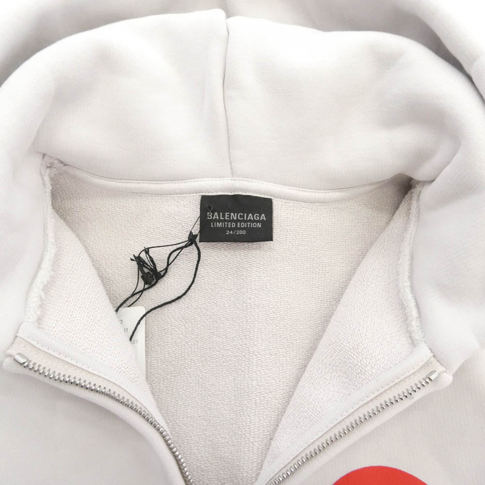 BALENCIAGA バレンシアガ 24SS 788243 TQVH1 x BFRND Balenciaga Music バレンシアガ ミュージック ジップアップ パーカー フーディー グレー系 XS【極上美品】【中古】