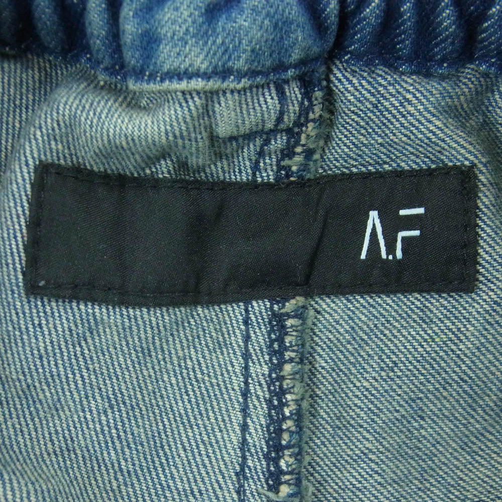 エーエフアーティファクト ag-8060 Denim Tuck Slim Baggy Pants エイジング加工 デニム タック スリム バギー パンツ インディゴブルー系 1【中古】