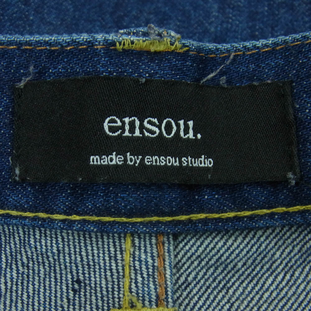 エンソウ 80E WIDE STRAIGHT ワイド ストレート デニム パンツ コットン 日本製 インディゴブルー系 30【中古】