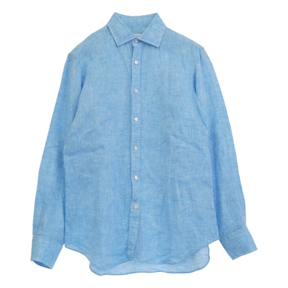 アルコディオ C-GIN 02101 84 200 フレンチリネン 長袖シャツ ライトブルー系 39【中古】
