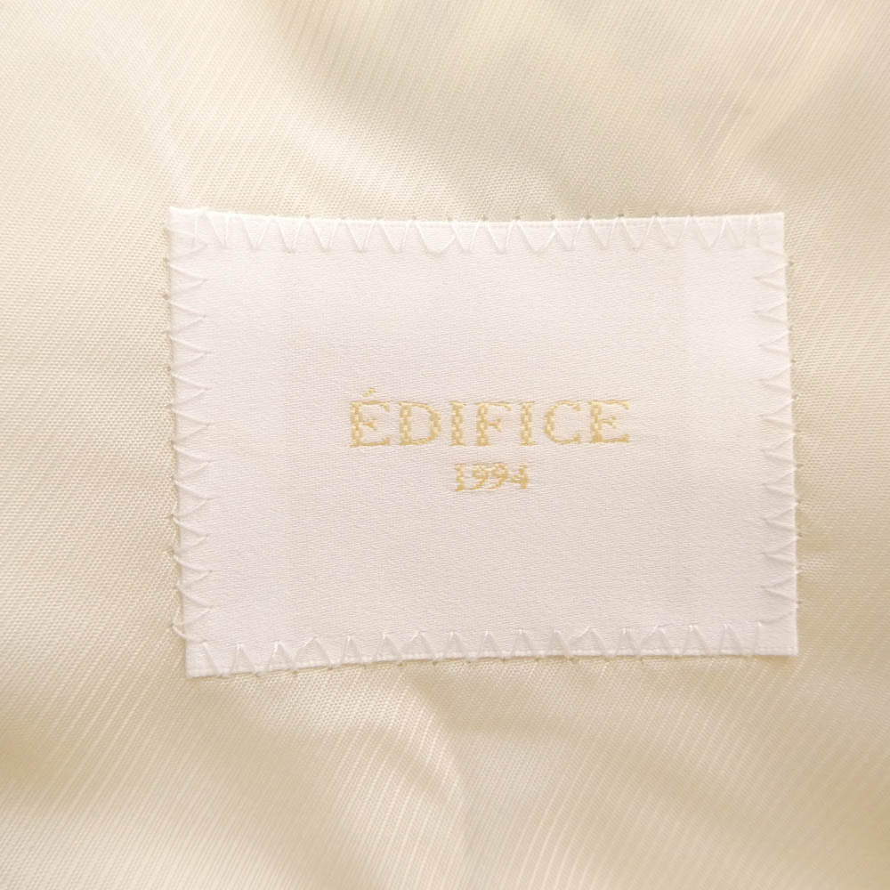 EDIFICE エディフィス 22-010-300-0346-1-0 Spence Bryson社製 ピークドラペル アイリッシュリネン ダブルブレスト テーラードジャケット ベージュ系 44【中古】