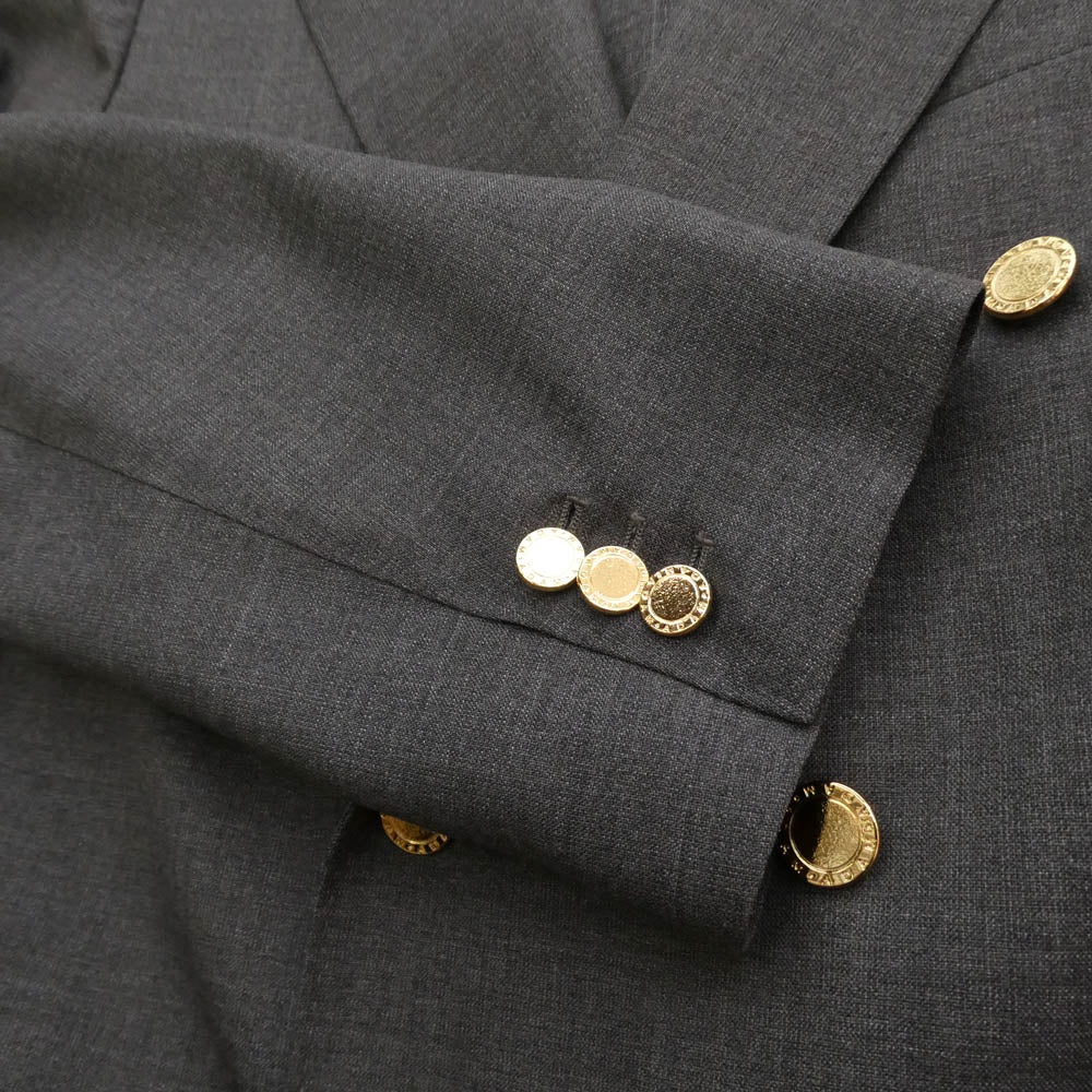 クチュールドアダム COUTURE D'ADAM 23SS 23SS-007 ピークドラペル 金ボタン ダブル ウール テーラード ジャケット グレー系 38【中古】 クチュールドアダム 23SS 23SS-007 ピークドラペル 金ボタン ダブル