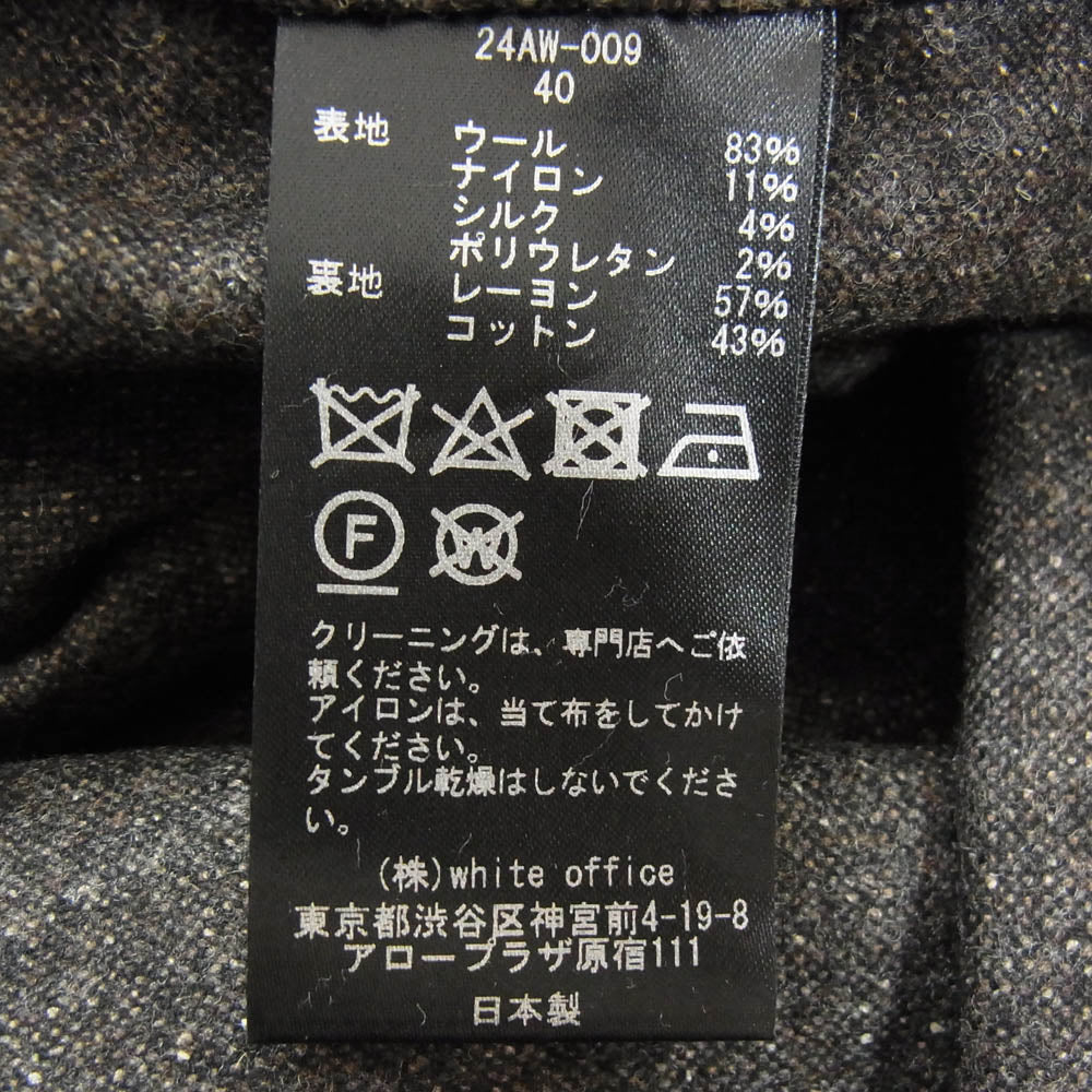 クチュールドアダム 24AW-009 ピークドラペル ウール 金ボタン ダブルブレスト テーラードジャケット ブラック系 40【中古】