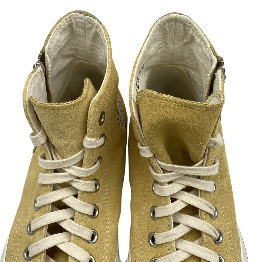 CONVERSE コンバース 1CL446 × NIGO ニゴー CHUCK TAYLOR SUEDE Z HI チャックテイラー スエード ジップ ハイカットスニーカー イエロー系 ベージュ系 26cm【中古】