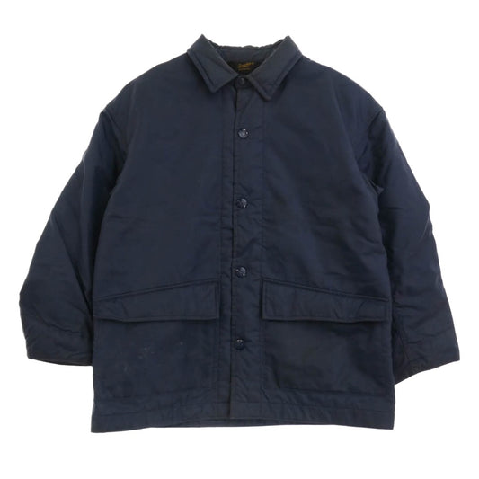 TENDERLOIN テンダーロイン 18AW T-NYLON COVER ALL バックロゴ プリント ブランケットライニング ナイロン カバーオール ジャケット ネイビー系 S【中古】