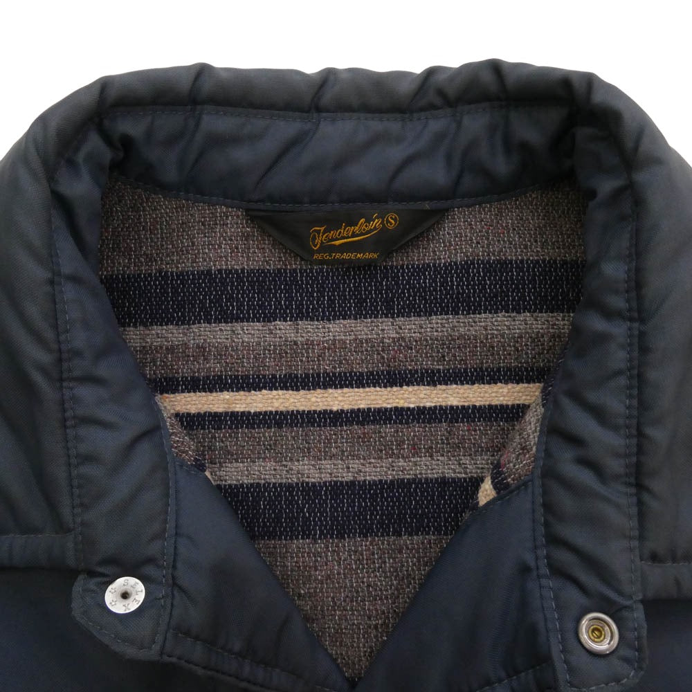 TENDERLOIN テンダーロイン 18AW T-NYLON COVER ALL バックロゴ プリント ブランケットライニング ナイロン カバーオール ジャケット ネイビー系 S【中古】 TENDERLOIN テンダーロイン 18AW T-NYLON COVER ALL バックロゴ