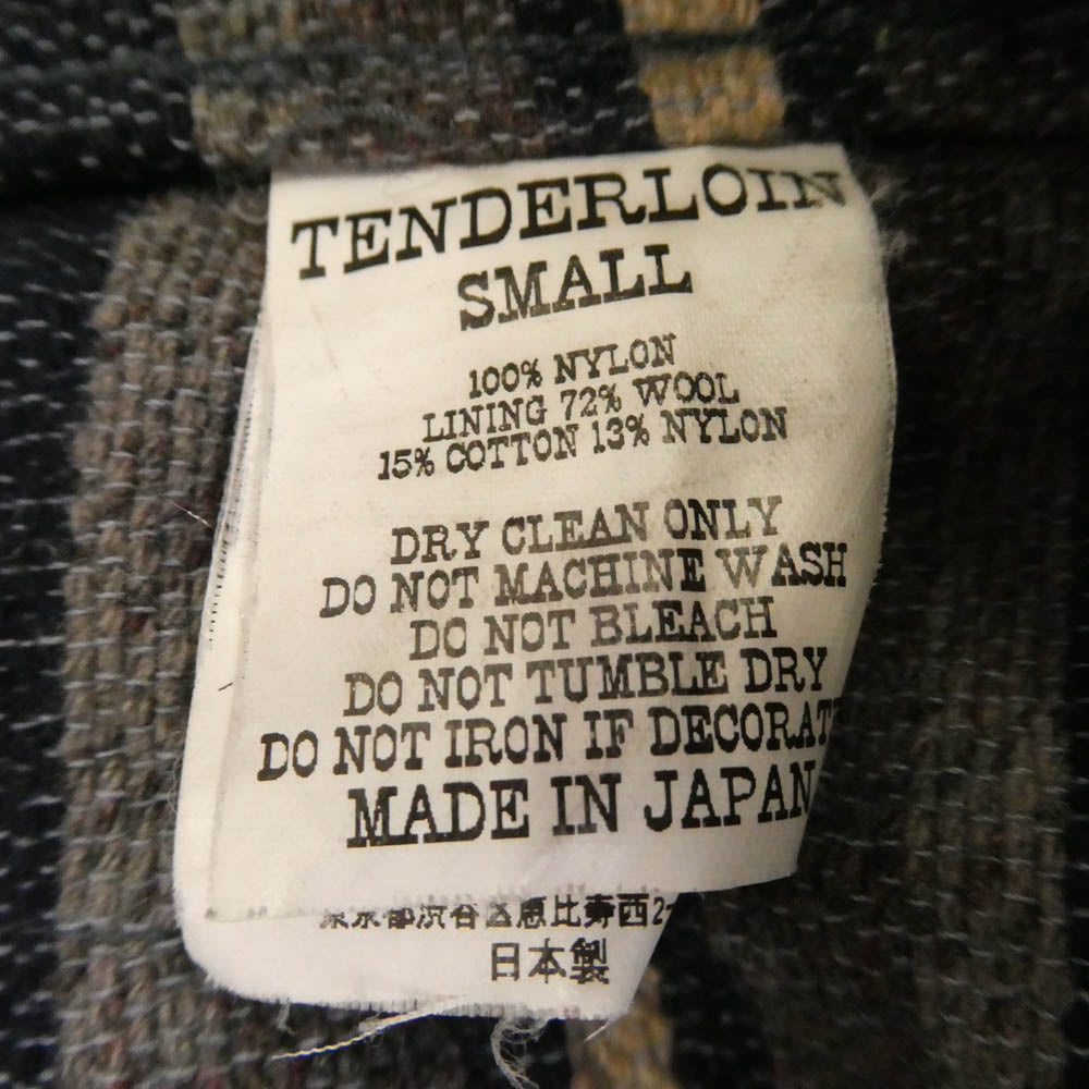 TENDERLOIN テンダーロイン 18AW T-NYLON COVER ALL バックロゴ プリント ブランケットライニング ナイロン カバーオール ジャケット ネイビー系 S【中古】