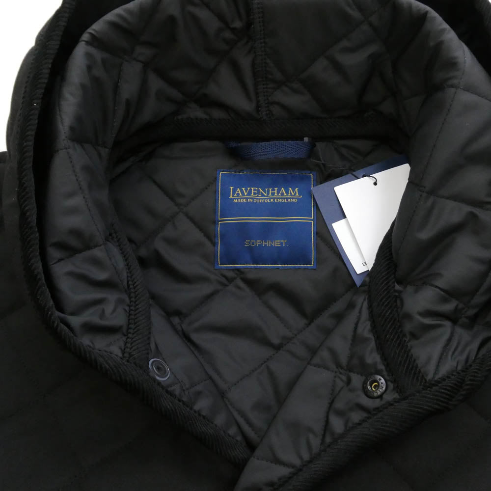 SOPHNET. ソフネット SPNT-252097 LAVENHAM BRUNDON ラベンハム フーデッド キルティング コート ブラック系 4【極上美品】【中古】