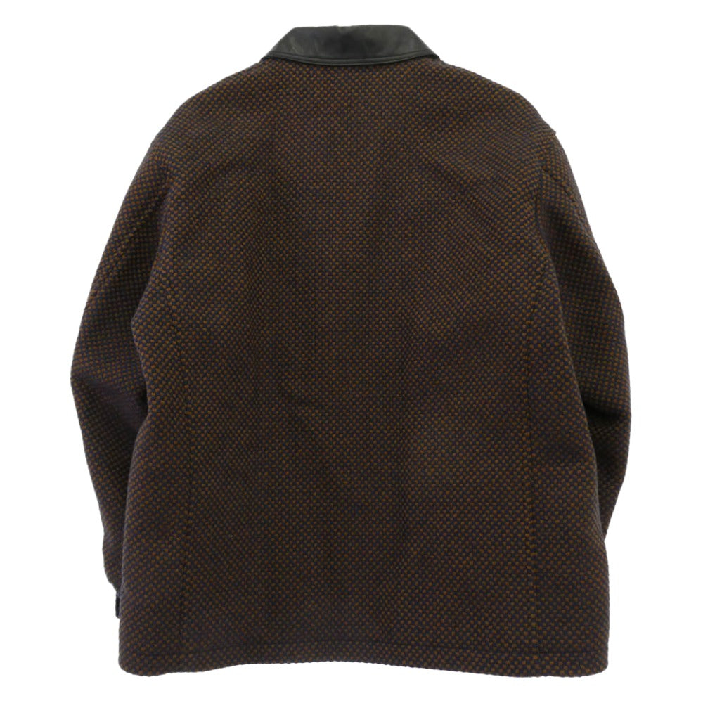 SOPHNET. ソフネット SPNT-252006 LEATHER COLLAR COVERALL / Kvadrat Sisu ブラウン系 ネイビー系 4【極上美品】【中古】