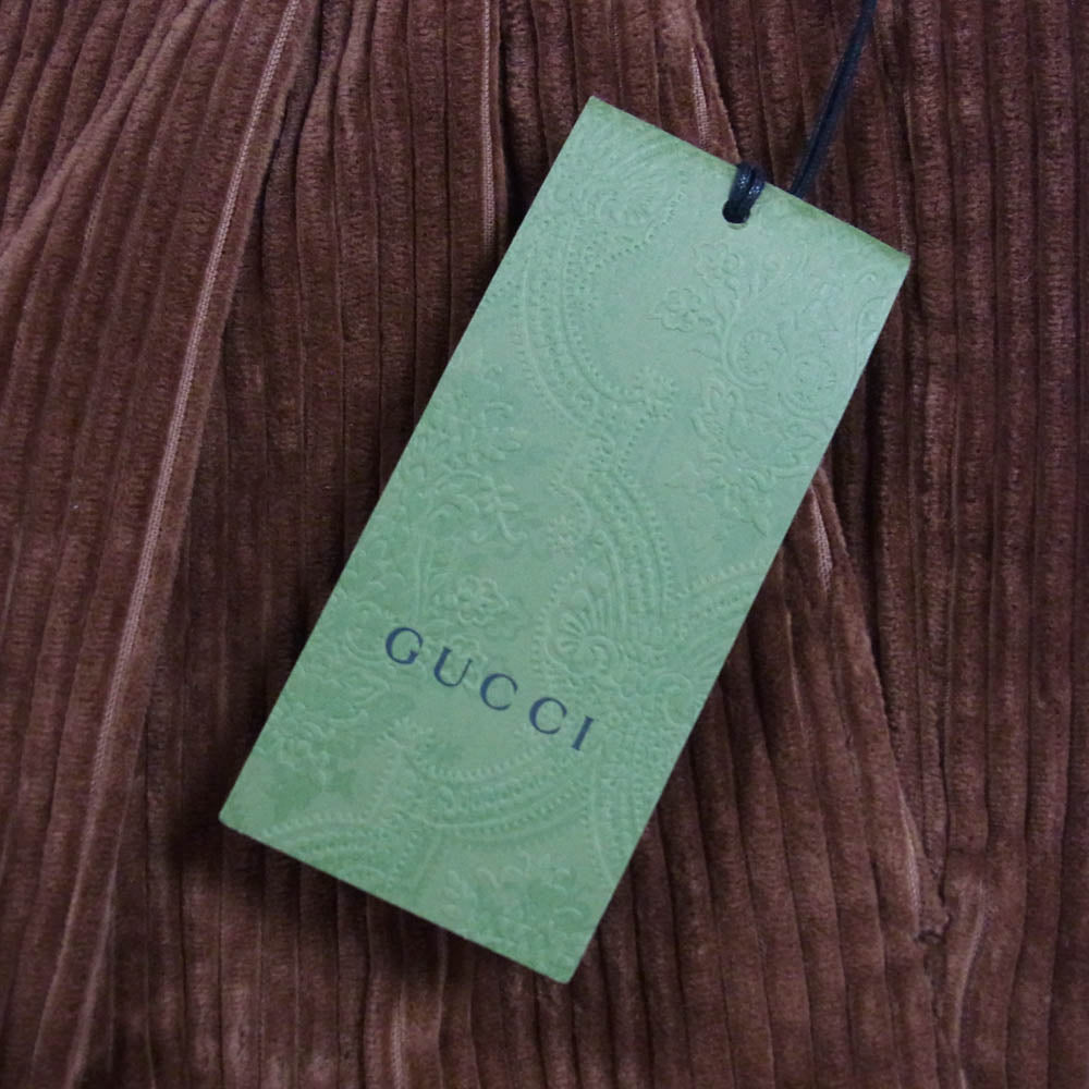 GUCCI グッチ 710545 ZAJYG イタリア製 ベルベット コーデュロイ パンツ ブラウン系 46【中古】