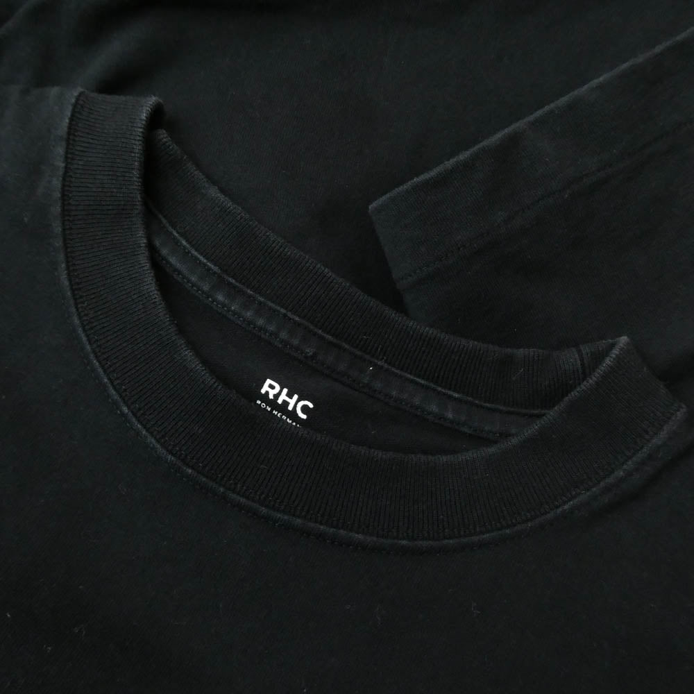 Ron Herman ロンハーマン RHC ポケット付き クルーネック 半袖 Tシャツ ブラック ブラック系 XL【中古】