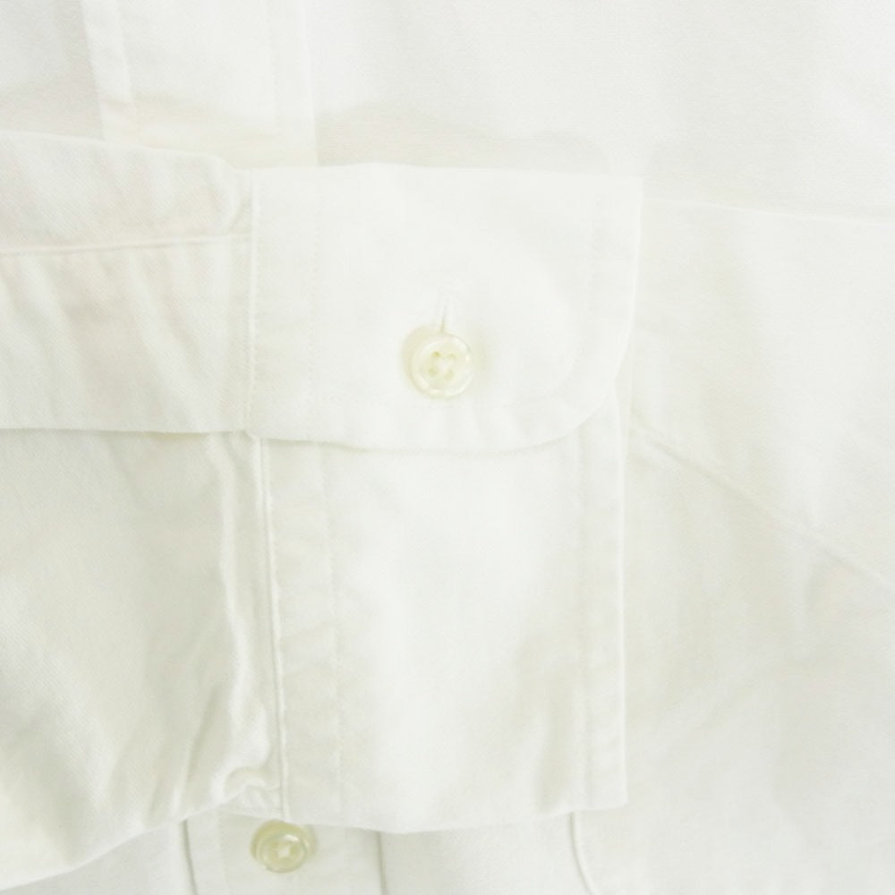 POLO RALPH LAUREN ポロ・ラルフローレン THE BIG FIT 裾ポニーロゴ刺繍 ボタンダウン オーバーサイズ 長袖 シャツ ホワイト系 LG【中古】