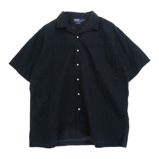 POLO RALPH LAUREN ポロ・ラルフローレン CALDWELL ポニーロゴ刺繍 オーバーサイズ オープンカラー 半袖 シャツ ブラック系 XL【中古】