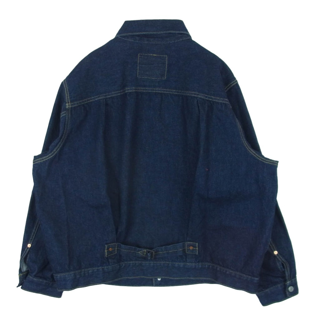Levi's リーバイス S110784 別注 PREMIUM 1st 復刻 濃紺 プレミアム ファースト ブランクタブ シンチバック デニム ジャケット インディゴブルー系 XL【中古】