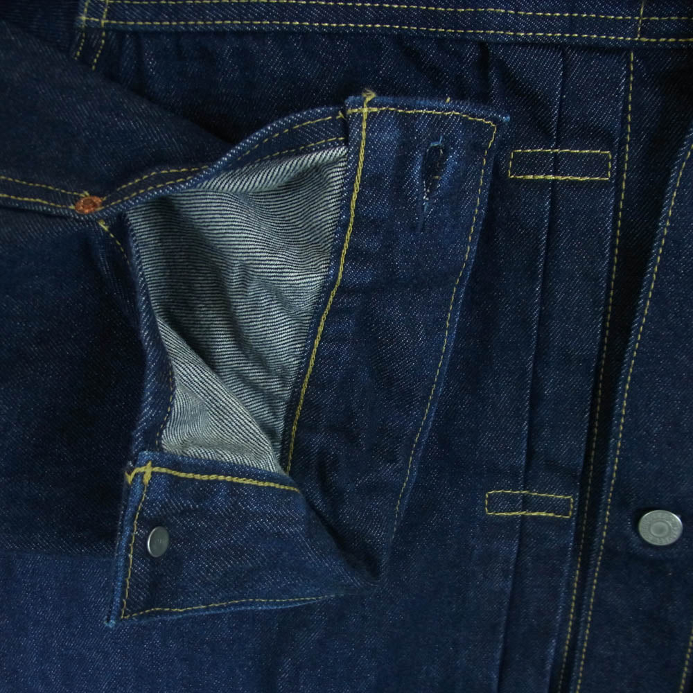 Levi's リーバイス S110784 別注 PREMIUM 1st 復刻 濃紺 プレミアム ファースト ブランクタブ シンチバック デニム ジャケット インディゴブルー系 XL【中古】