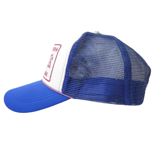 CHROME HEARTS クロムハーツ（原本無） OLD TRUCKER CAP FUCK オールド ファックパッチ メッシュ トラッカー キャップ 帽子 ブルー系 マルチカラー系 4【中古】