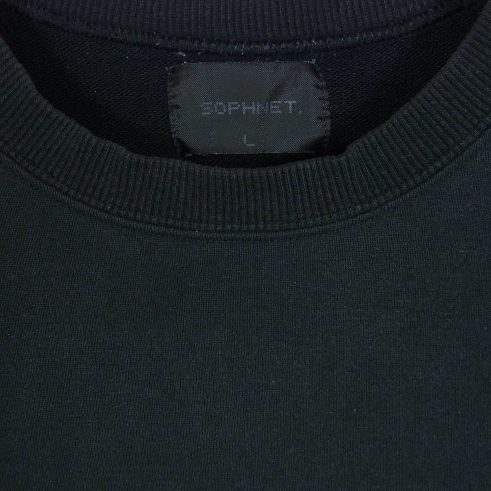 SOPHNET. ソフネット バックロゴプリント ラグランスリーブ 半袖 スウェット Tシャツ ブラック系 L【中古】