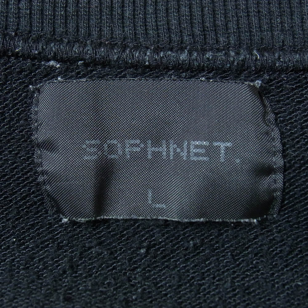 SOPHNET. ソフネット バックロゴプリント ラグランスリーブ 半袖 スウェット Tシャツ ブラック系 L【中古】
