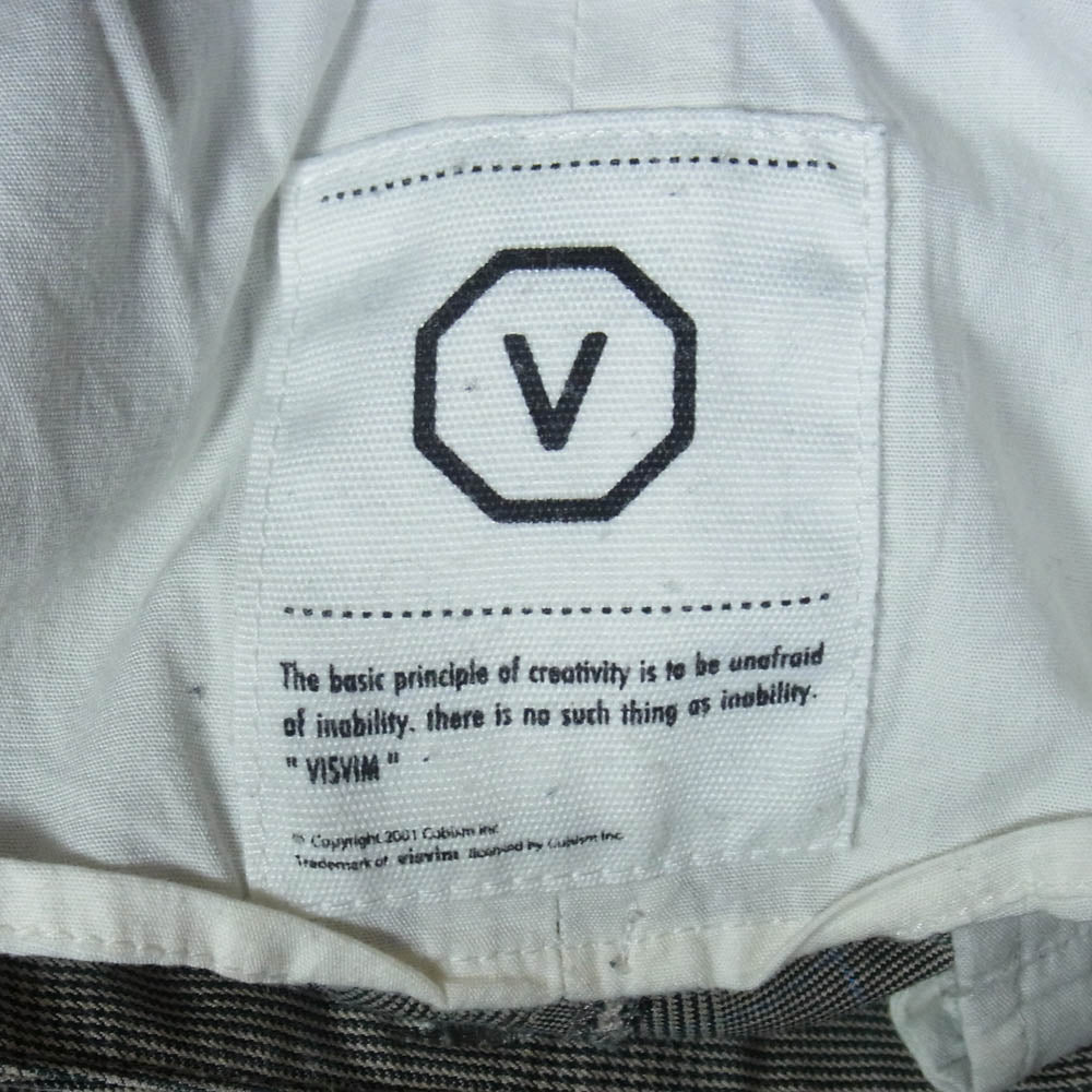 VISVIM ビズビム チェック柄 ストレート パンツ ブラック系 M【中古】
