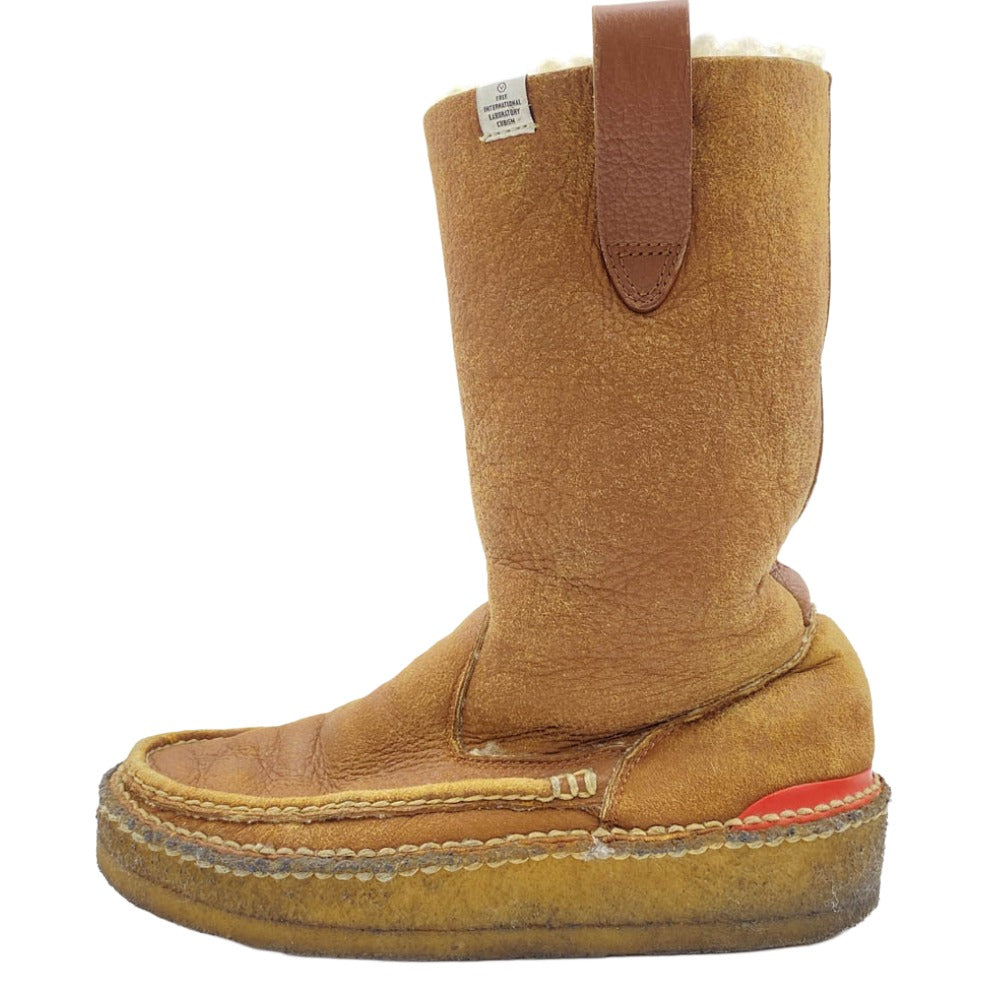 VISVIM ビズビム V10001404-04 GRIDWOOD MOC TOE-FOLK グリッドウッド モックトゥ ムートン レザー ブーツ ブラウン系 ベージュ系【中古】