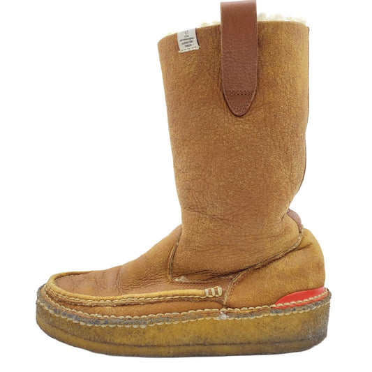 VISVIM ビズビム V10001404-04 GRIDWOOD MOC TOE-FOLK グリッドウッド モックトゥ ムートン レザー ブーツ ブラウン系 ベージュ系【中古】