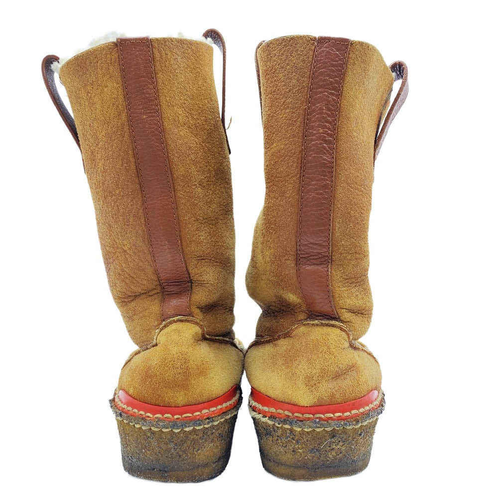 VISVIM ビズビム V10001404-04 GRIDWOOD MOC TOE-FOLK グリッドウッド モックトゥ ムートン レザー ブーツ ブラウン系 ベージュ系【中古】