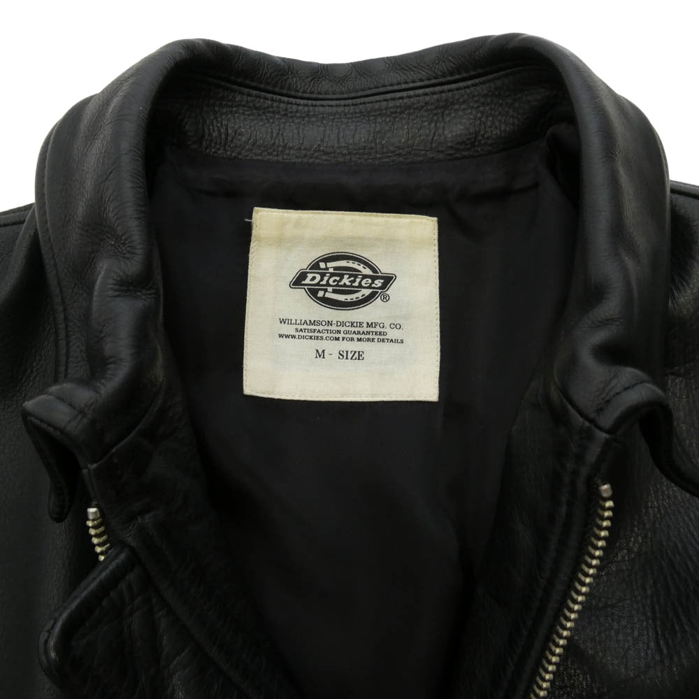 Dickies ディッキーズ 日本製 カウレザー ダブルジップ シングルライダースジャケット ブラック系 M【中古】