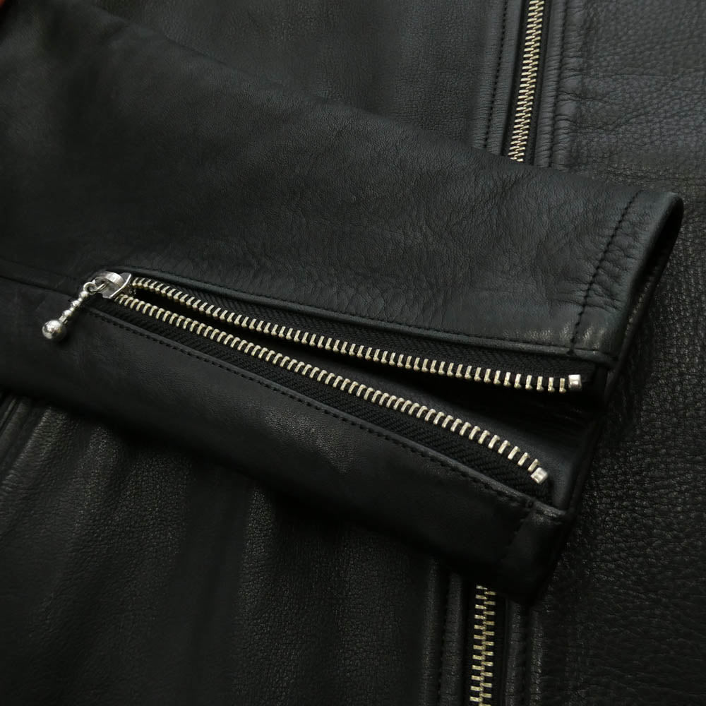 Dickies ディッキーズ 日本製 カウレザー ダブルジップ シングルライダースジャケット ブラック系 M【中古】