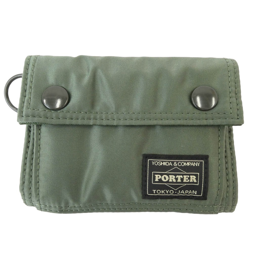PORTER ポーター 622-27847 TANKER POCKET WALLET M タンカー ポケット ウォレット カーキ系【極上美品】【中古】