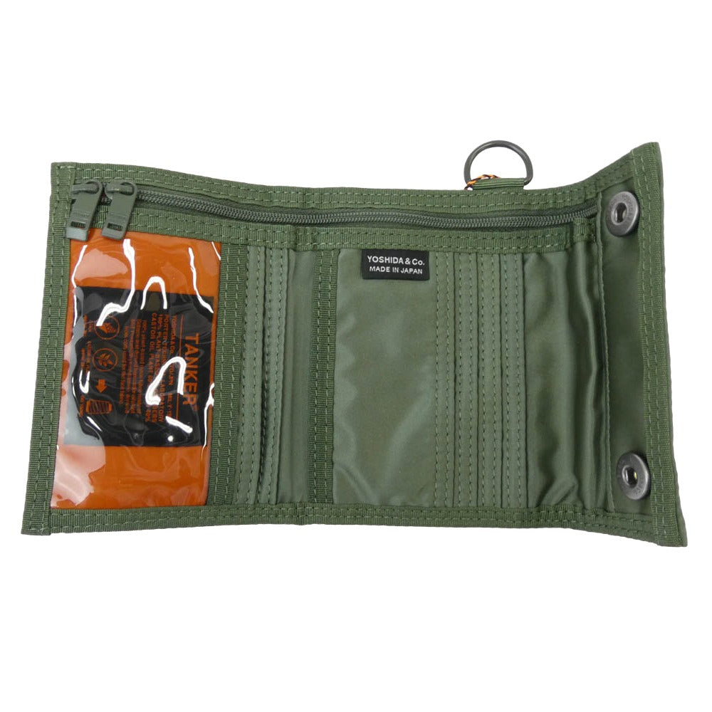 PORTER ポーター 622-27847 TANKER POCKET WALLET M タンカー ポケット ウォレット カーキ系【極上美品】【中古】