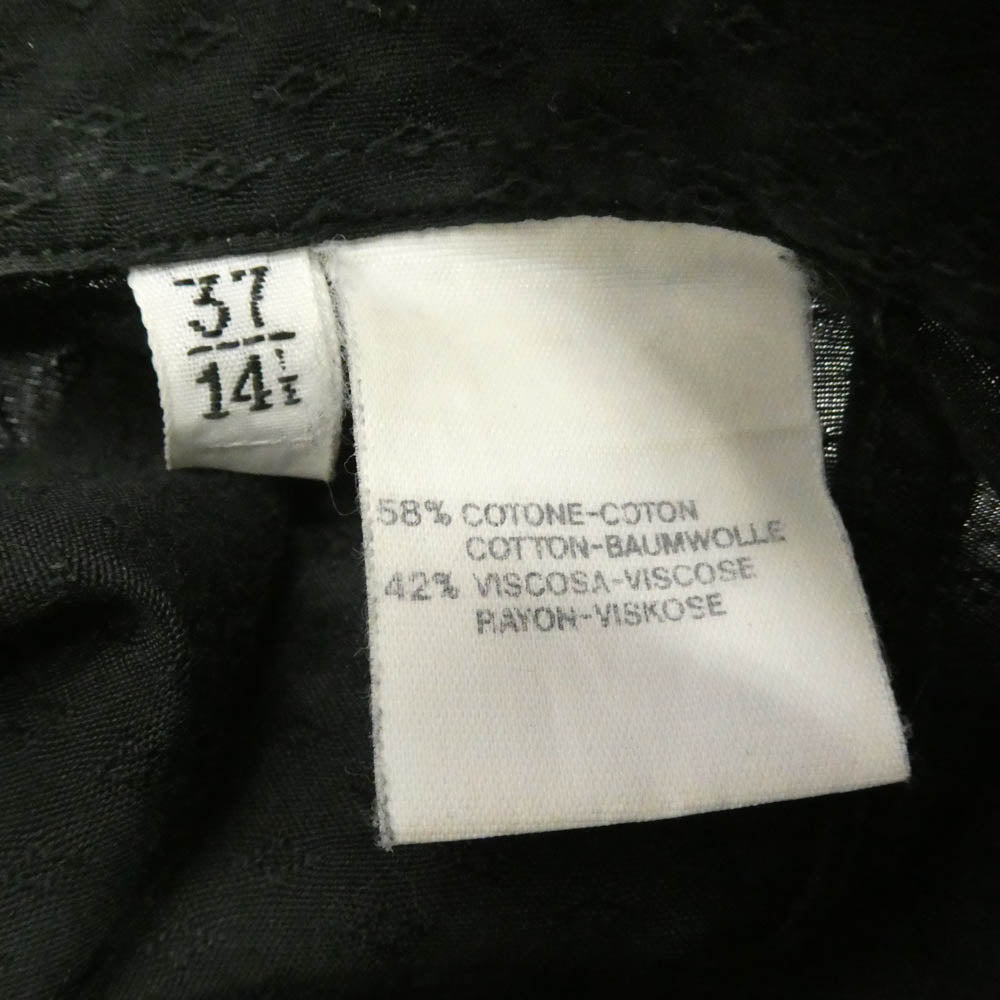 VERSACE ヴェルサーチ classic v2 比翼 ジャガード 総柄 長袖 シャツ ブラック系 37【中古】