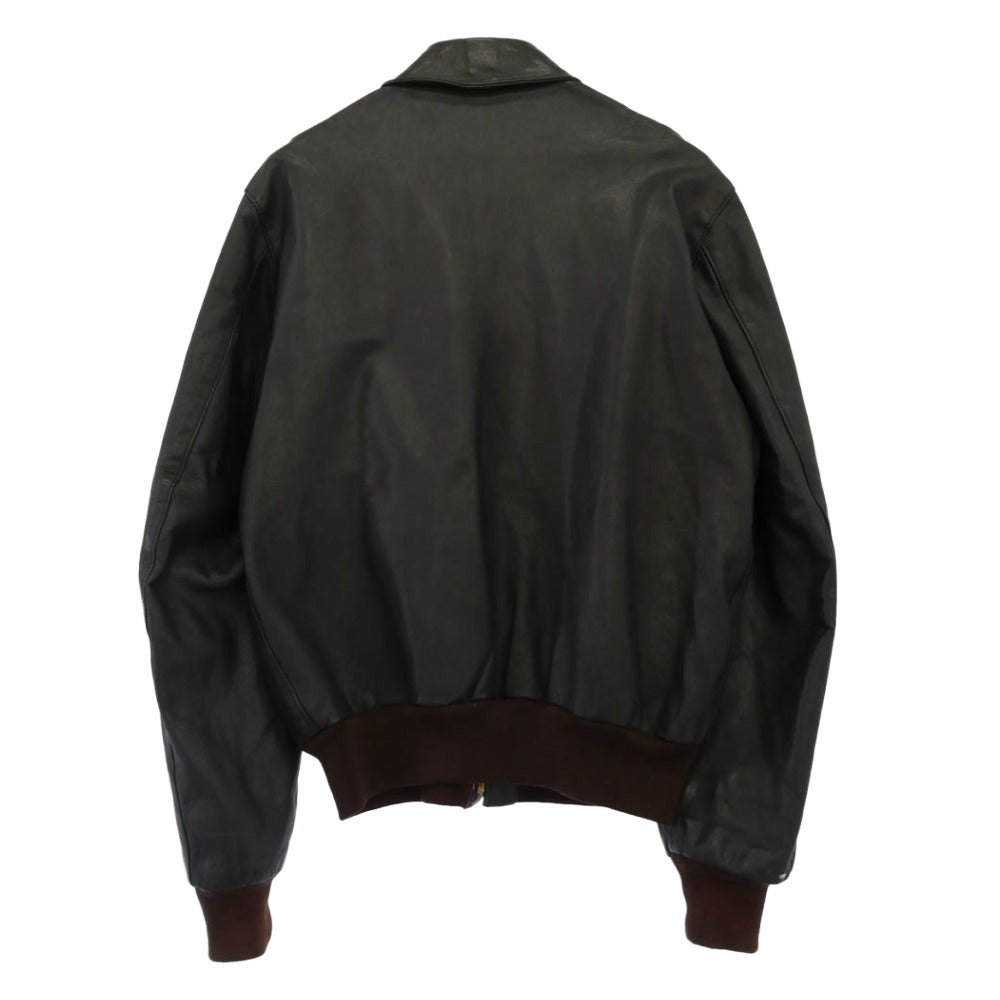 L.L.Bean エルエルビーン Vintage ヴィンテージ A-2 LEATHER FLIGHT JACKET USA製 80s レザー ジャケット ブルゾン ダークブラウン系 44【中古】
