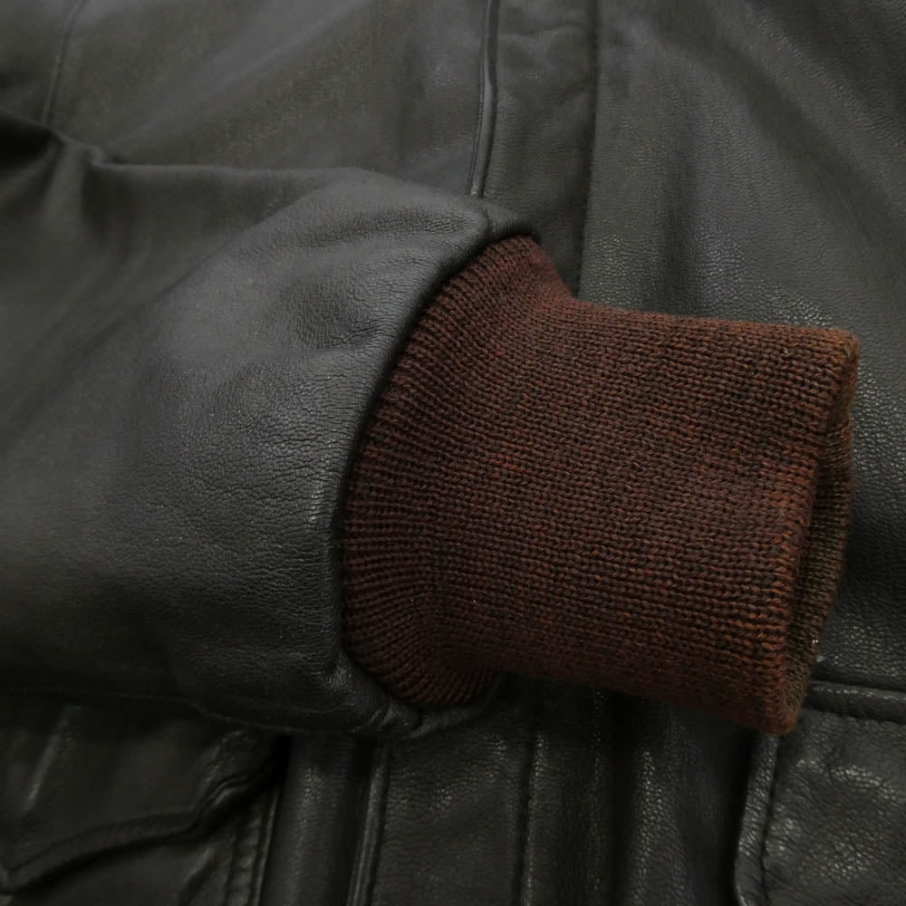 L.L.Bean エルエルビーン Vintage ヴィンテージ A-2 LEATHER FLIGHT JACKET USA製 80s レザー ジャケット ブルゾン ダークブラウン系 44【中古】