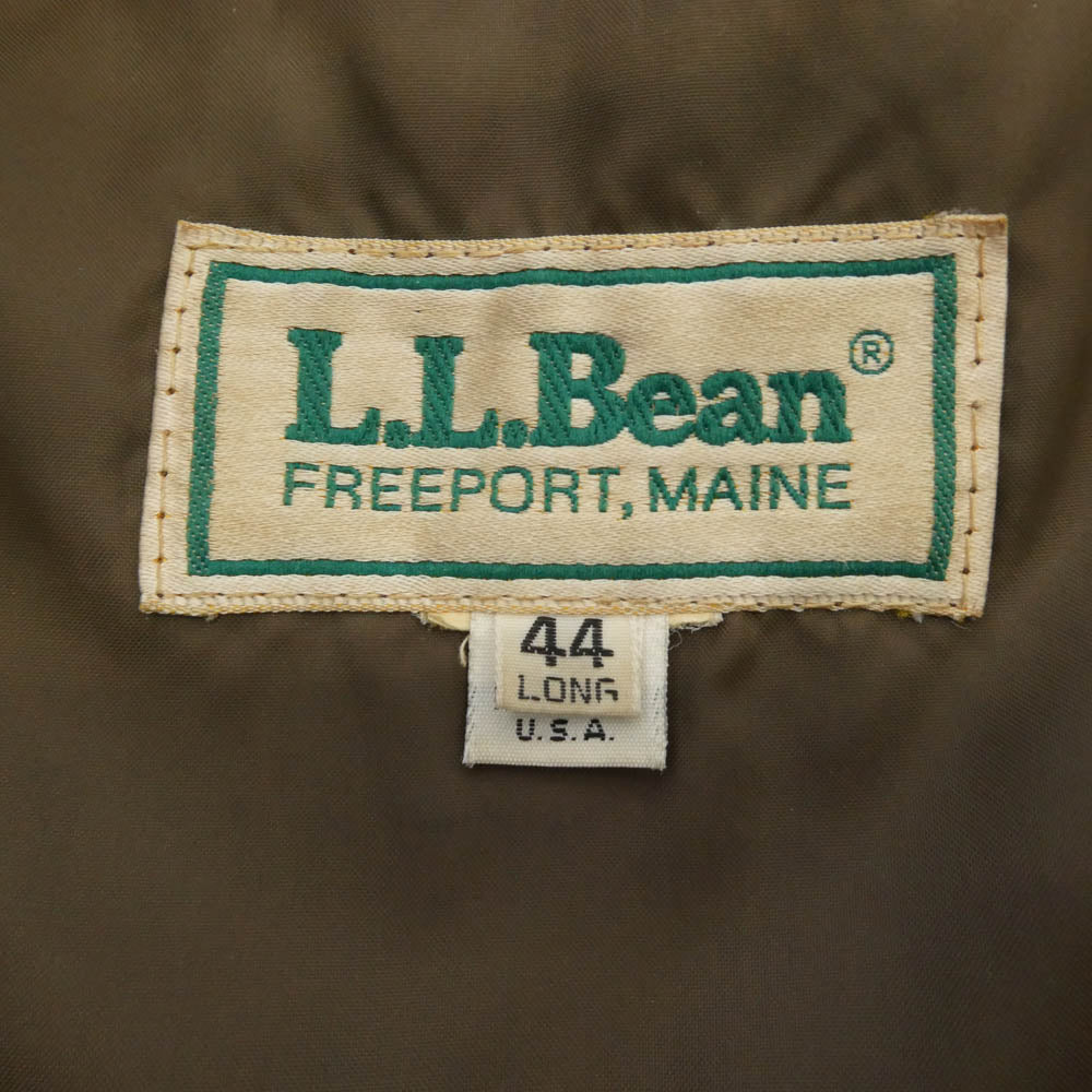 L.L.Bean エルエルビーン Vintage ヴィンテージ A-2 LEATHER FLIGHT JACKET USA製 80s レザー ジャケット ブルゾン ダークブラウン系 44【中古】