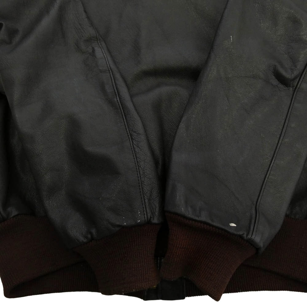 L.L.Bean エルエルビーン Vintage ヴィンテージ A-2 LEATHER FLIGHT JACKET USA製 80s レザー ジャケット ブルゾン ダークブラウン系 44【中古】